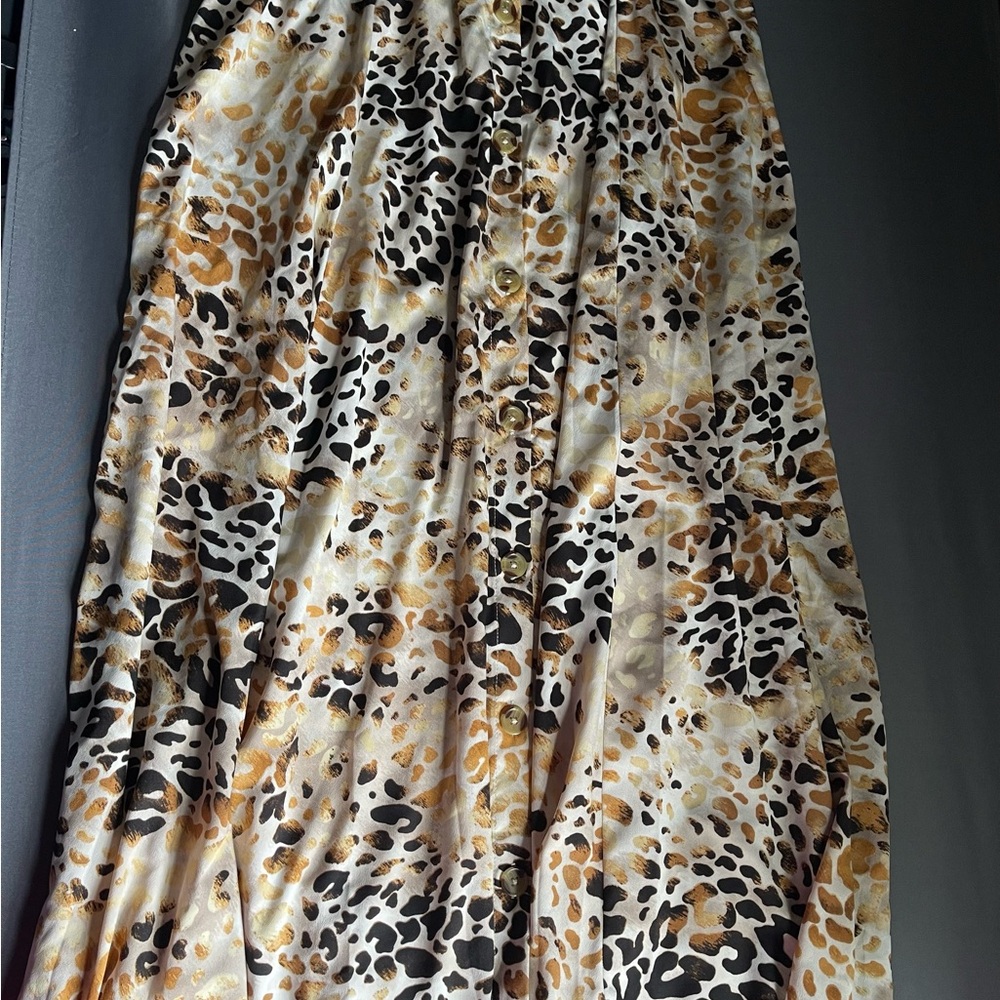 Elegant Leopard Print Maxi Skirt